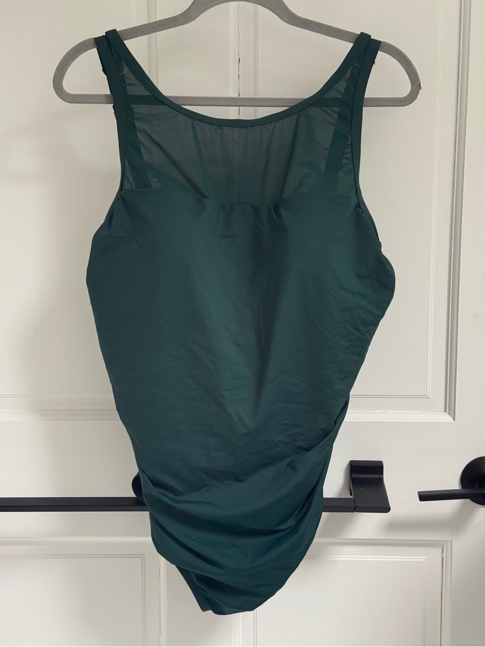 Lands' End Dark Green Mesh Yoke One-Piece Swimsuit - Picture 2 of 2